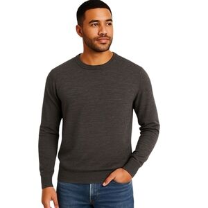 J Crew Mercantile Heather Black Crew Neck Soft Knit Sweater Sz L Open To Offers